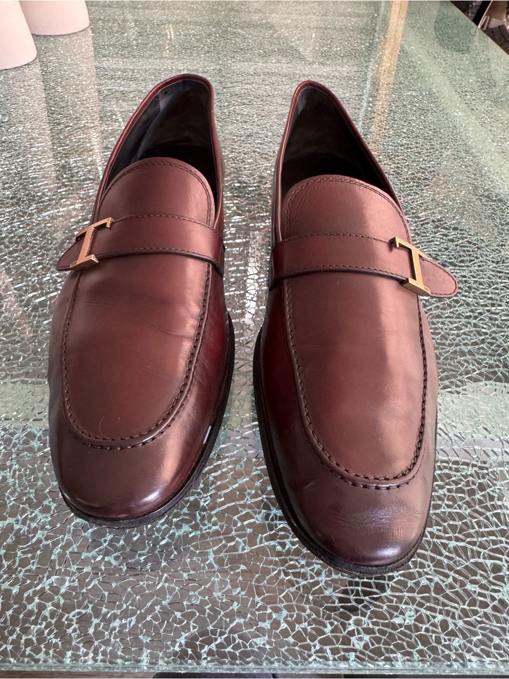 Tod’s Men's Leather Penny Loafers in Dark Brown 12.5